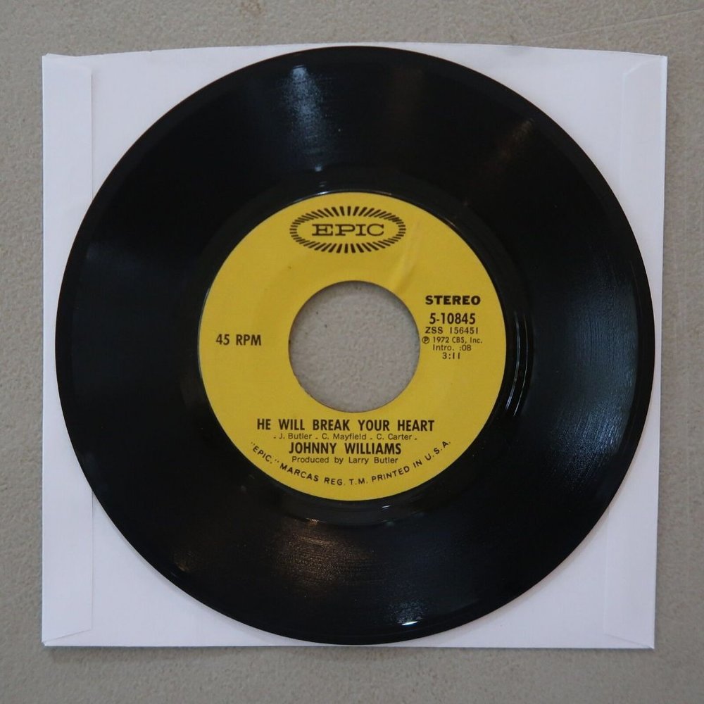 Johnny Williams He Will Break Your Heart, If Loving You Vinyl 45 Epic VG 8-5